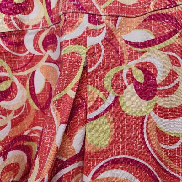 Ruby Rd Coral Orange Swirl Cropped Twill Jacket Women's 14 - Picture 9 of 10